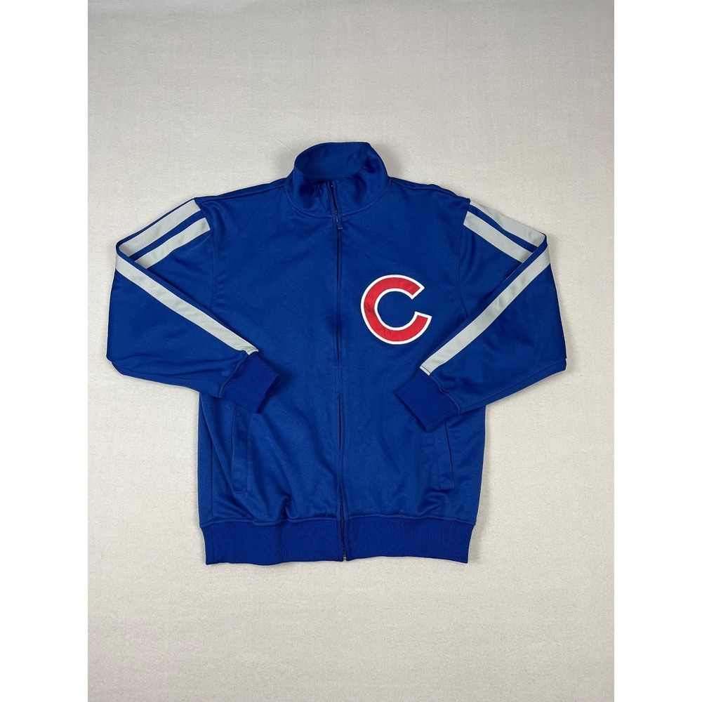 Chicago Cubs Baseball Track Jacket Mens M Blue Gray‎ MLB Full Zip Dynasty